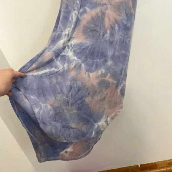 NEW NWT PINK ROSE Periwinkle Blue Mauve Pink Tie Dye Sleeveless Midi Tank Dress - Picture 10 of 16